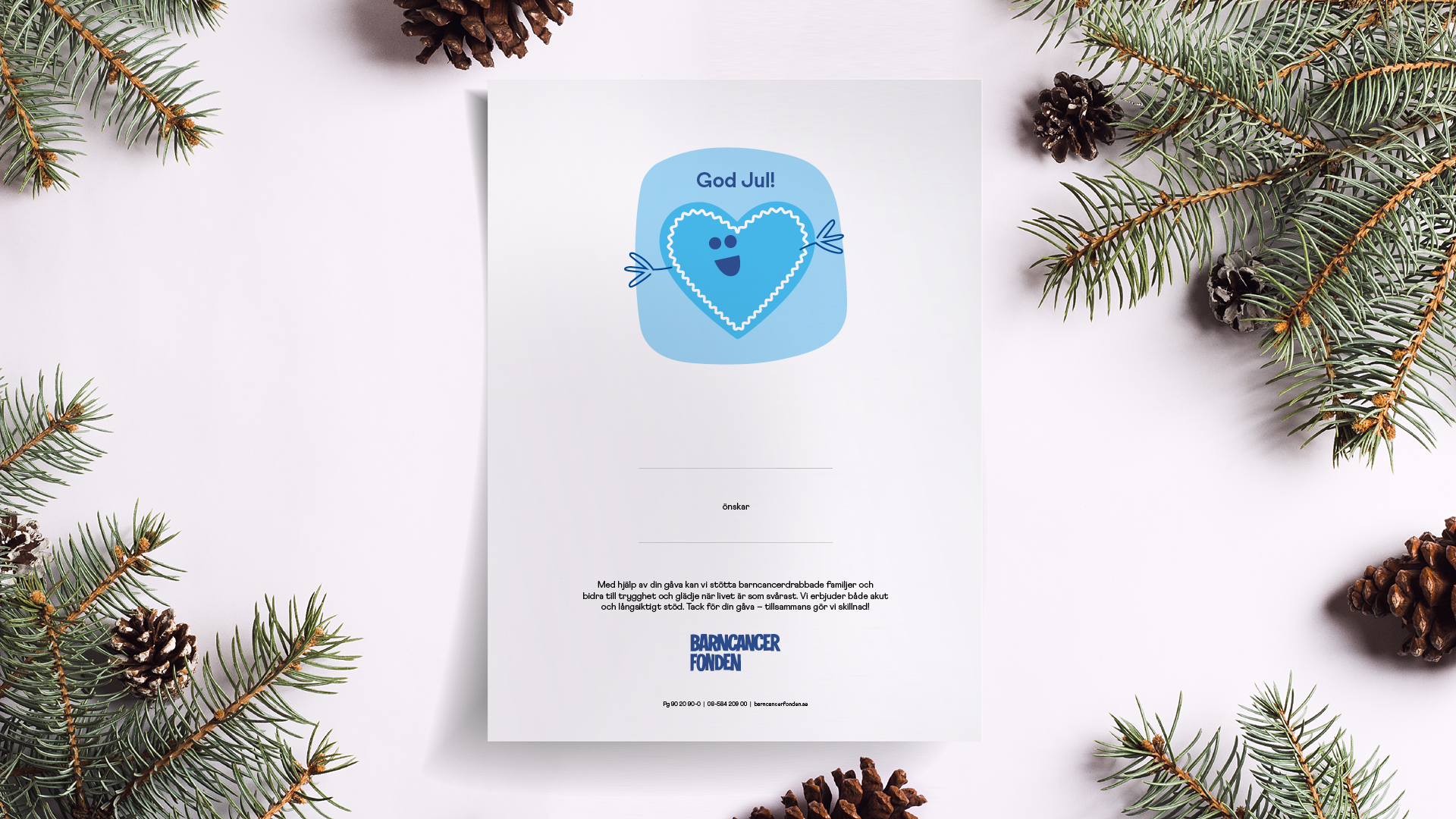 Mockup-bild på gåvobevis jul