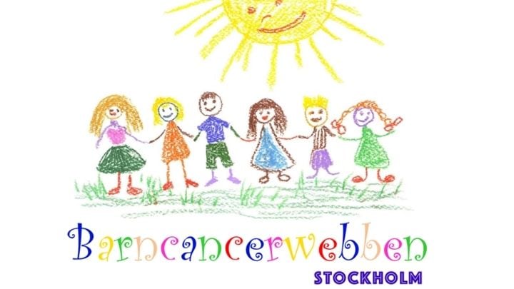 En barnteckning som används som logotyp för Barncanerwebben
