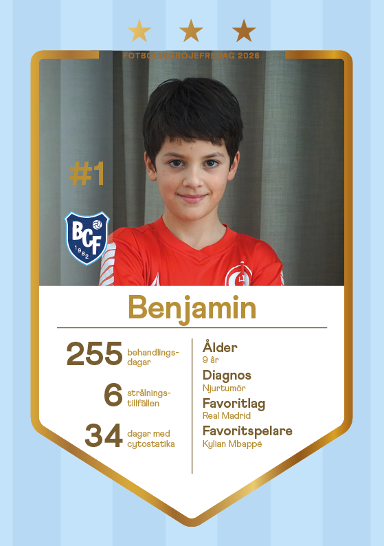 Fotbollskort p&aring; Benjamin