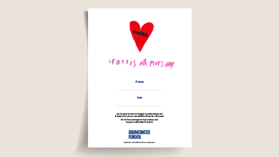 Gåvobevis: Mors dag grattis